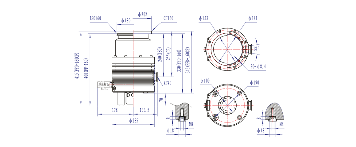 Turbo-H160/800-FF渦輪分子泵